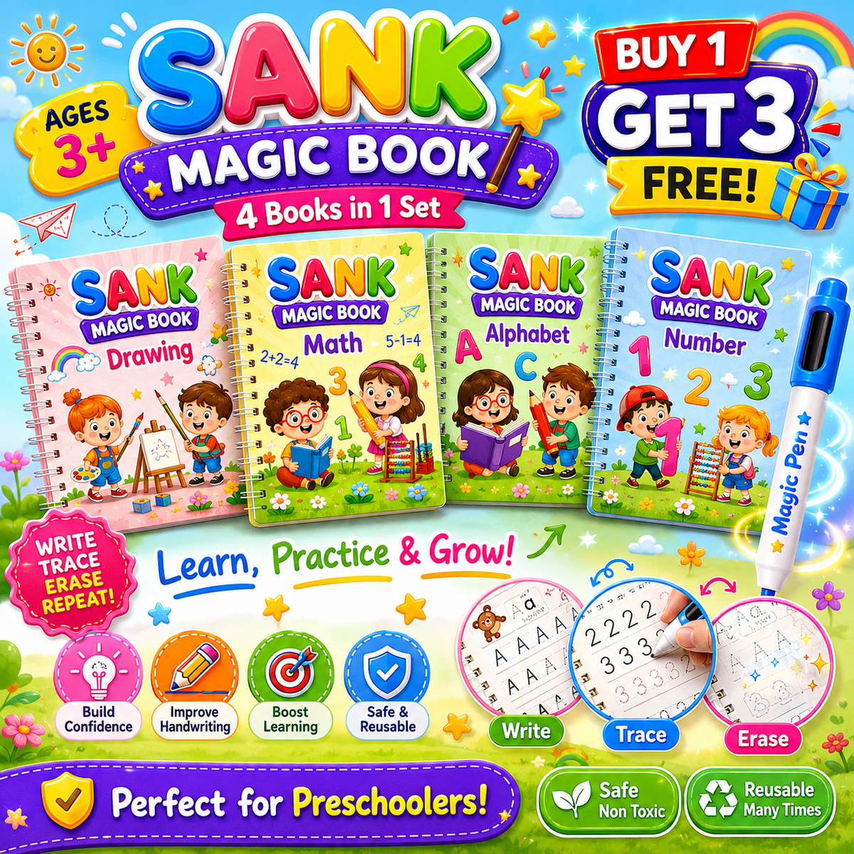 Magic Practice Book  💫BUY 1 GET 3 FREE🔥