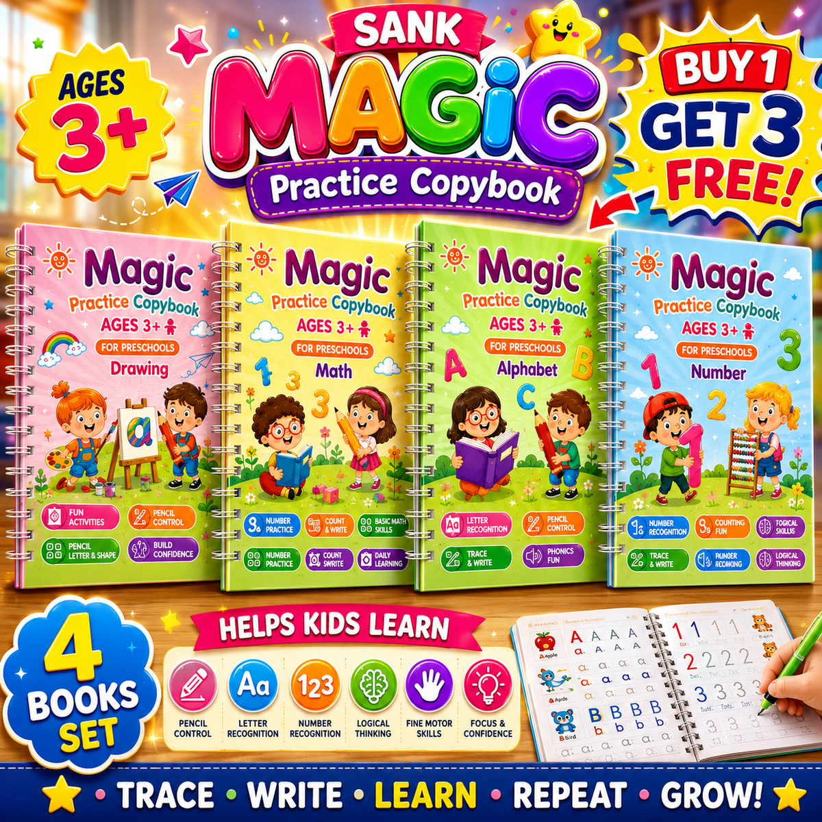 Magic Practice Book  💫BUY 1 GET 3 FREE🔥